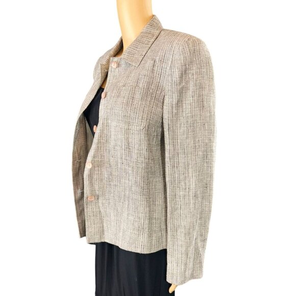 Rafaella Linen Button Down Blazer Size 10 - Picture 6 of 7